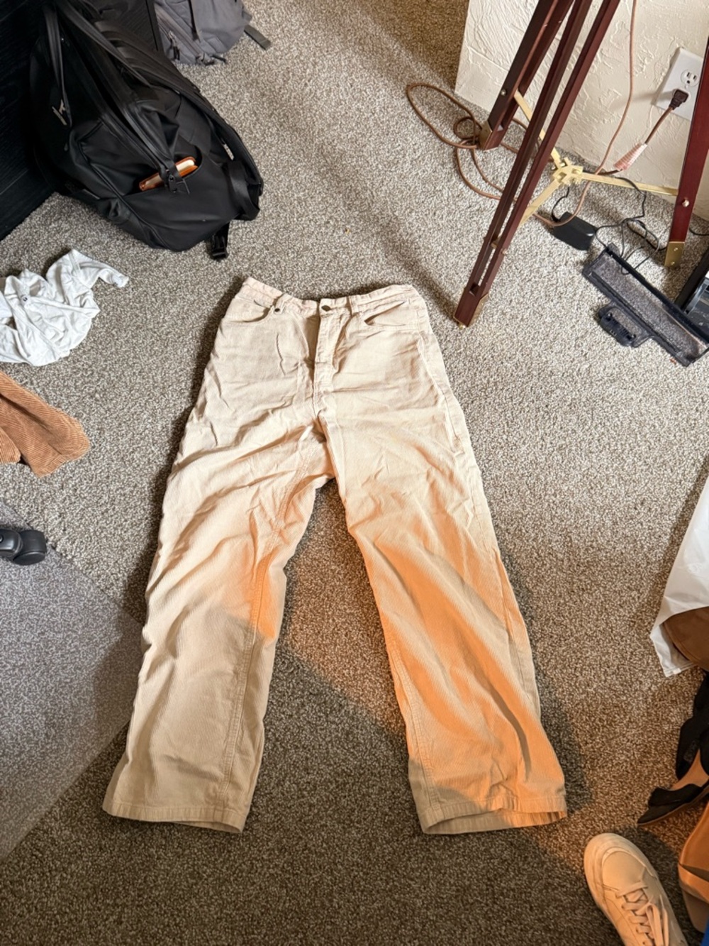 Womens Classic Beige Corduroy Pants